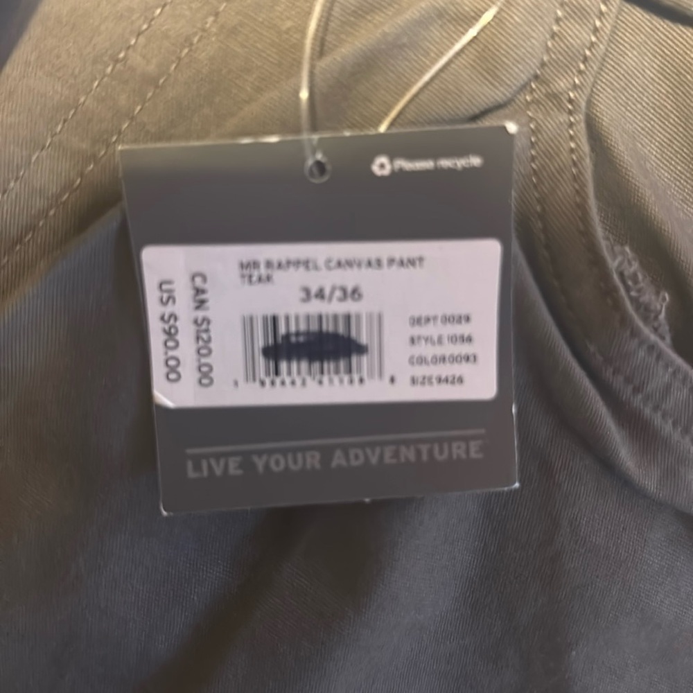 NWT Eddie Bauer brown Rappel Canvas Pant teak slim fit zipper side pocke… - Picture 6 of 11